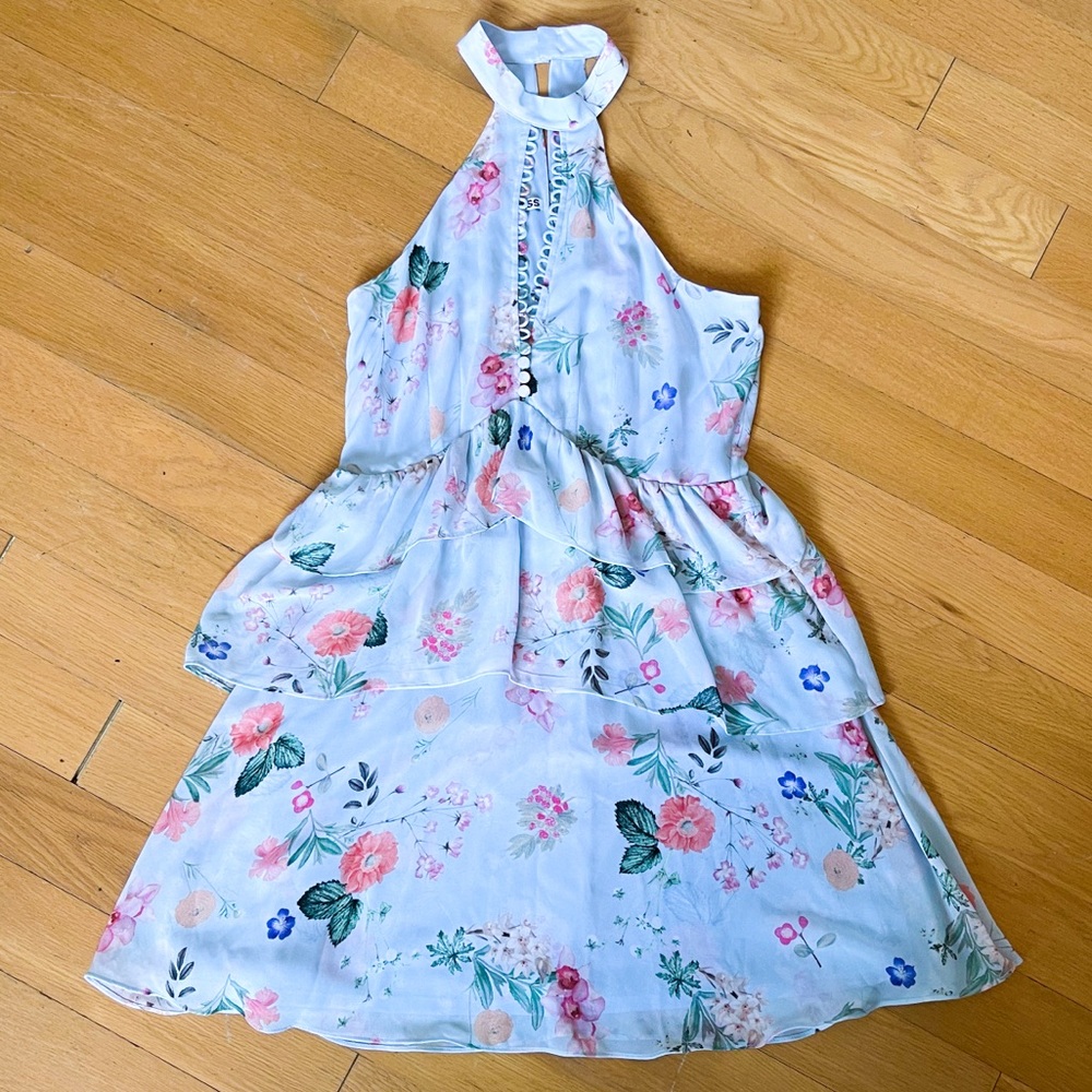 Express Light Blue Floral Dress Size: 4 Never Worn